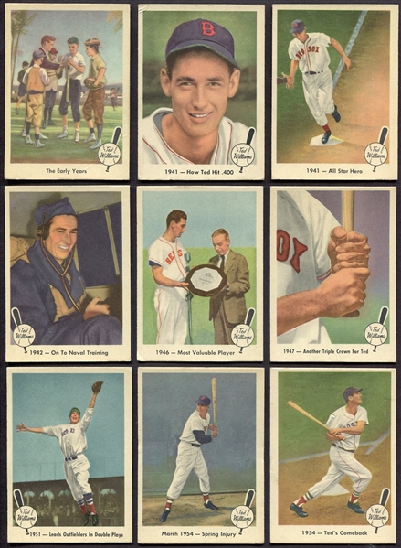 1959 Fleer Ted Williams Partial Set of 28 Different Plus 1 Dupe
