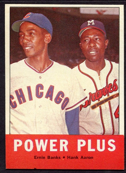 1963 Topps #242 Power Plus Ernie Banks-Hank Aaron Nrmt