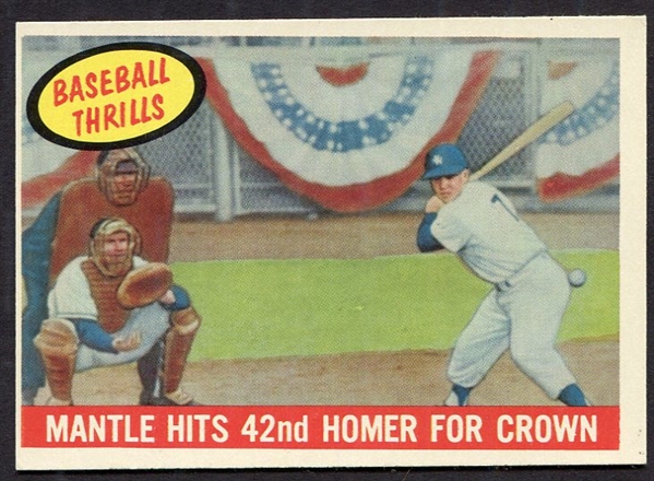 1959 Topps #461 Mantle Hits 42nd Homer EX+