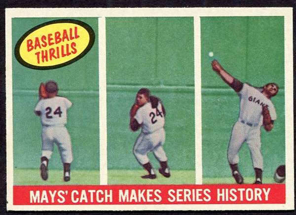 1959 Topps #464 Mays Catch Makes Series History Nrmt