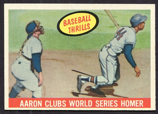 1959 Topps #467 AaronClubs World Series Homer Nrmt