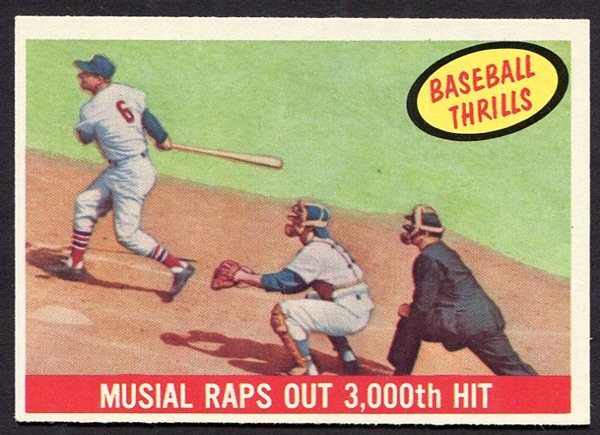 1959 Topps #470 Musial Raps Out 3,000th Hit Nrmt