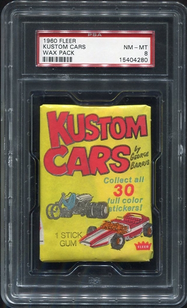 1960 Fleer Kustom Cars by George Barris Unopened Wax Pack PSA 8