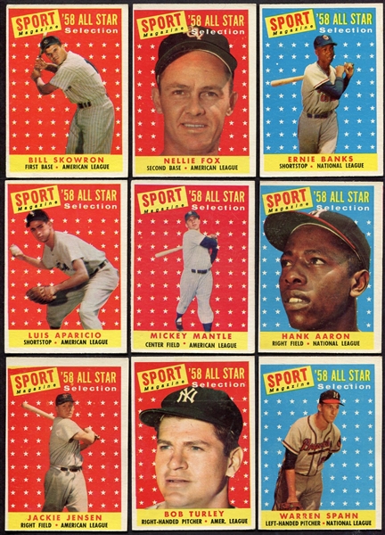 1958 Topps Lot of 177 Different With Many HOFers Mostly EX+/-