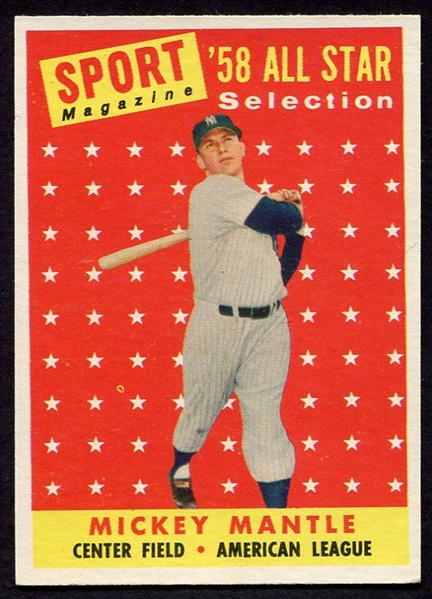 1958 Topps #487 Mickey Mantle All-Star EX+