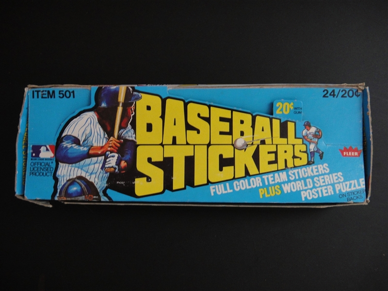1979 Fleer Baseball Stickers Box with 15 Unopened Packs
