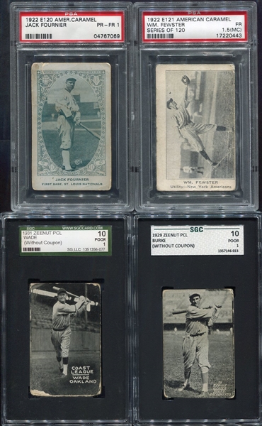 1920s/1930s Type Card Lot of 7 All Graded With HOFers