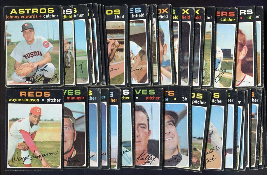 1971-1975 Topps Lot of 300+ w/HOFers Fisk RC 1973 Ruth +++