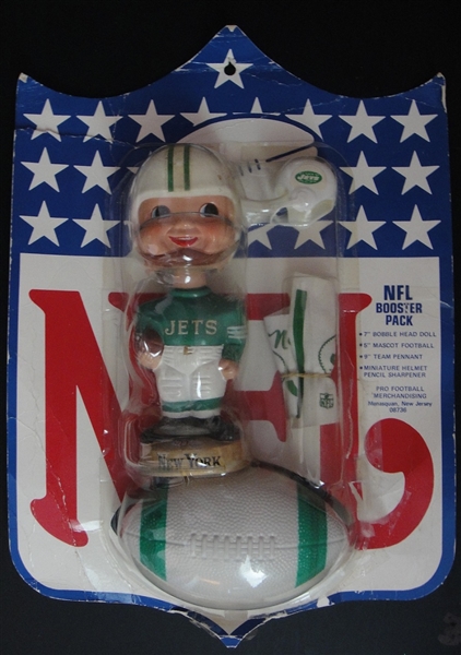 1960s New York Jets Gold Based Bobble Head Booster Pack