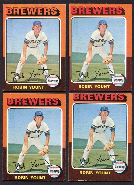 1975 Topps #223 Robin Yount Rookie Cards Lot of 4