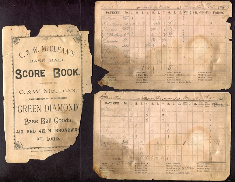 1891 Staunton Virginia Base Ball Team Score Book