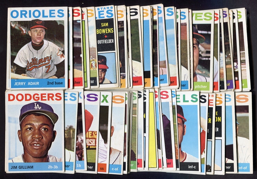 1964 Topps Lot of 62 Mostly Different with Semi & High Numbers