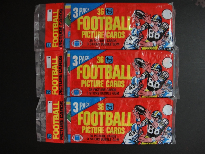 1979 Topps Football Rack Packs Lot of 3