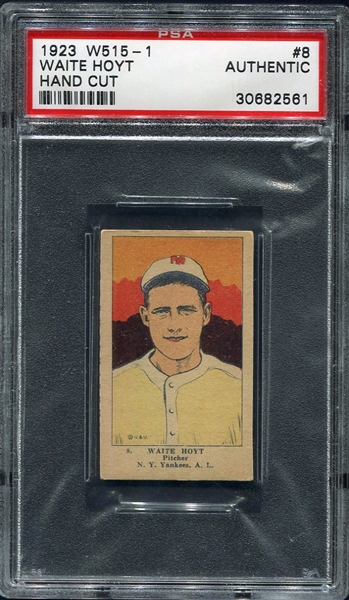 W515-1 #8 Waite Hoyt New York Yankees PSA Authentic