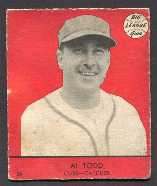 1941 Goudey #28 Al Todd Red Background 