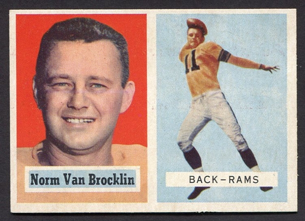 1957 Topps Football #22 Norm Van Brocklin Los Angeles Rams Nrmt