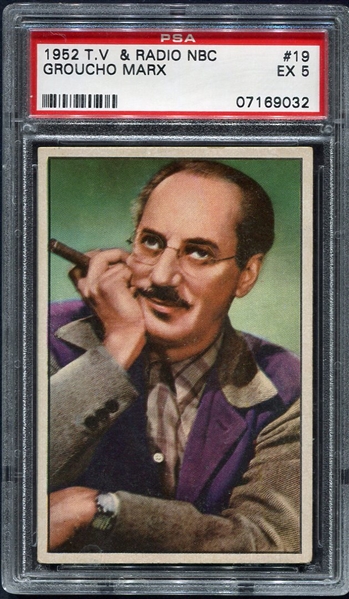 1952 Bowman T.V. & Radio #19 Groucho Marx PSA 5