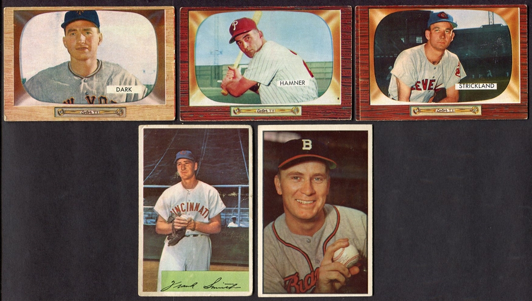 1953-1955 Bowman Baseball Lot of 5 Different
