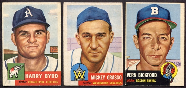1953 Topps Lot of 3 Different