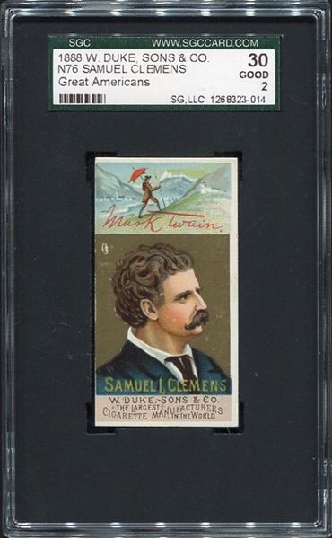 N76 1888 W. Duke Great Americans Samuel Clemens SGC 30 Looks Nicer!