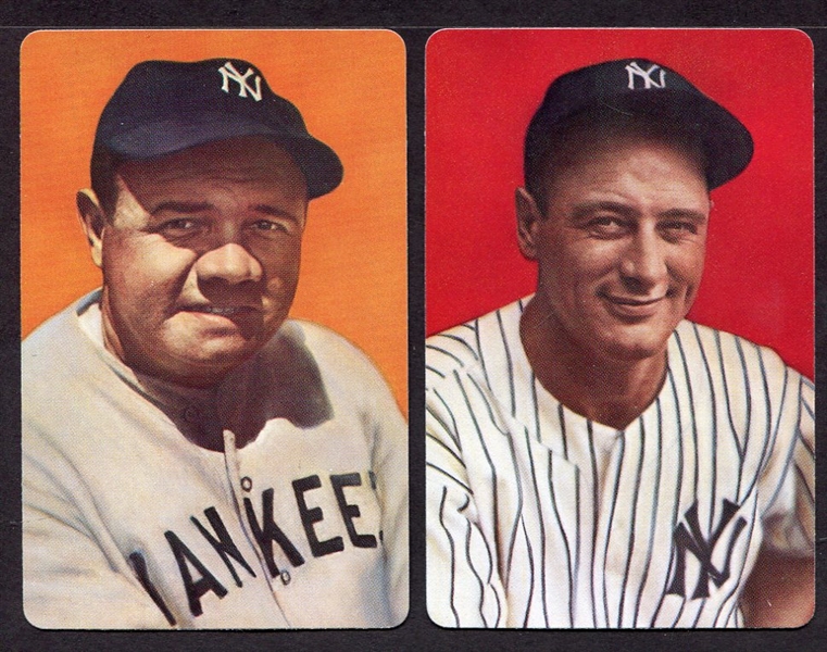 1973 Smithsonian Baseball Immortals Ruth & Gehrig Playing Cards