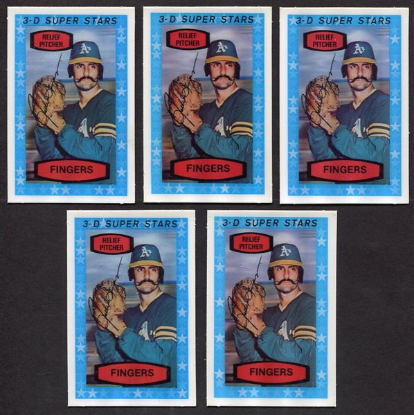 1975 Kelloggs 3-D #54 Rollie Fingers Lot of 5 Nrmt/Mt Cards