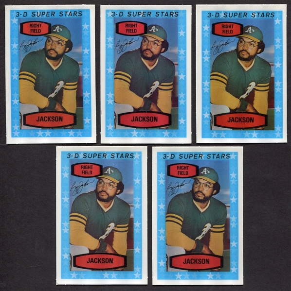 1975 Kelloggs 3-D #55 Reggie Jackson Lot of 5 Nrmt/Mt Cards
