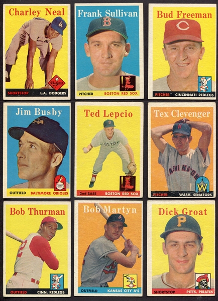 1958 Topps Lot of 20 Different Mostly 1st Series 
