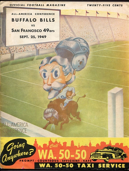 September 25, 1949 AAFC Buffalo Bills vs. San Francisco 49ers Program