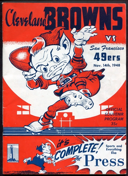 November 14th 1948 Cleveland Browns vs. San Francisco 49ers Program