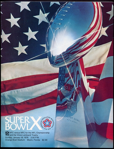 Super Bowl X 1976 Dallas Cowboys vs. Pittsburgh Steelers