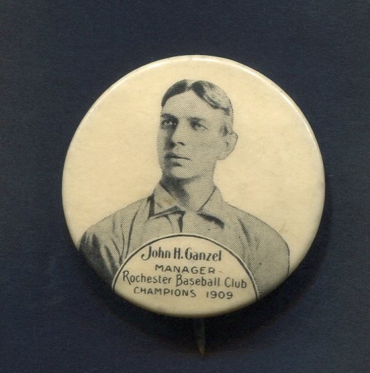 1909 Bastian Gum Rochester Baseball Club John Ganzel Pin EX+