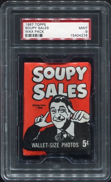 1967 Topps Soupy Sales Unopened Wax Pack PSA 9