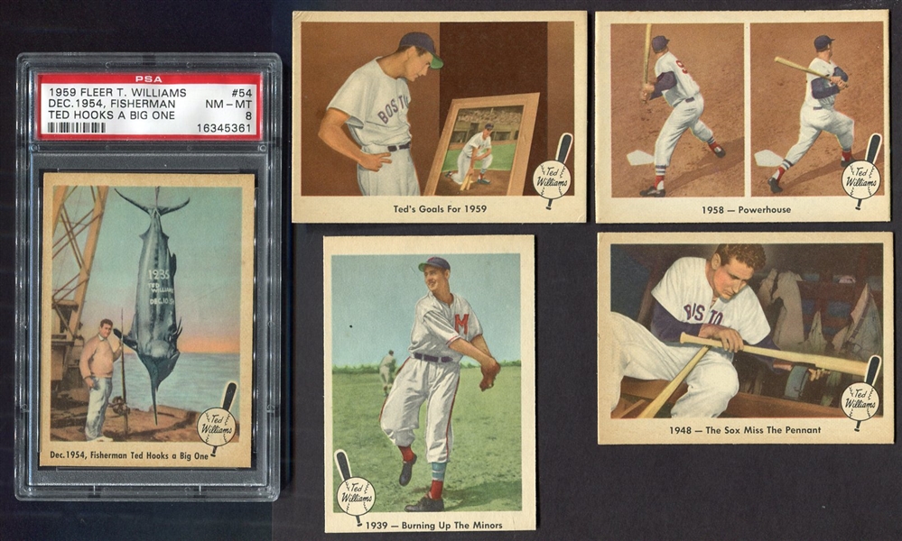 1959 Fleer Ted Williams Lot of 5 High Grade Cards