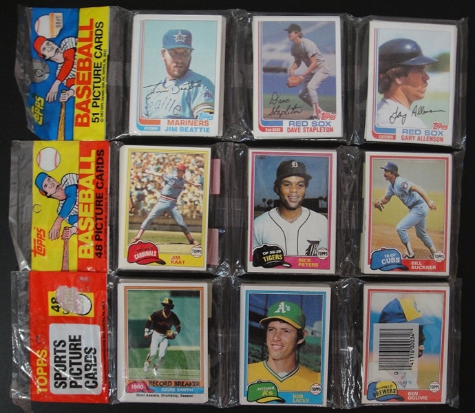 1981 & 1982 Topps Baseball Rack Packs