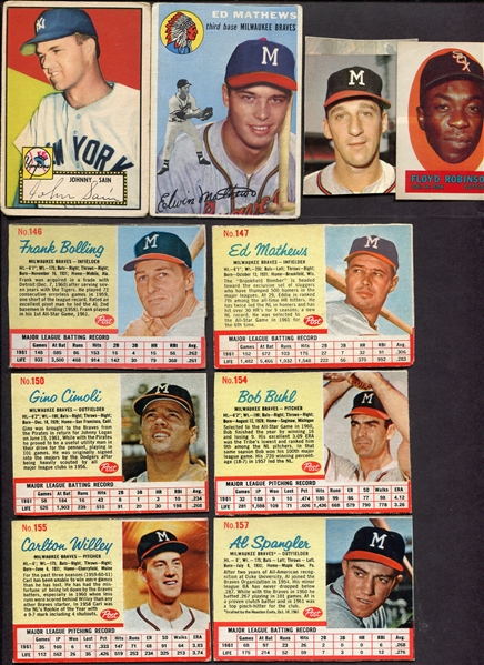 1940s-60s Lot of 15 Different w/Many HOFers