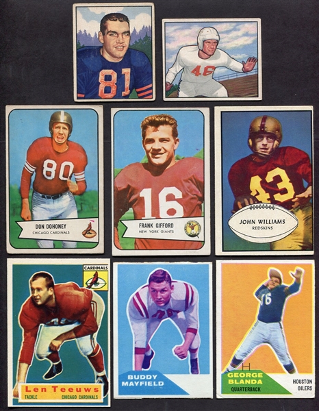 1950s-1970s Football Card Lot of 24 Different w/HOFers