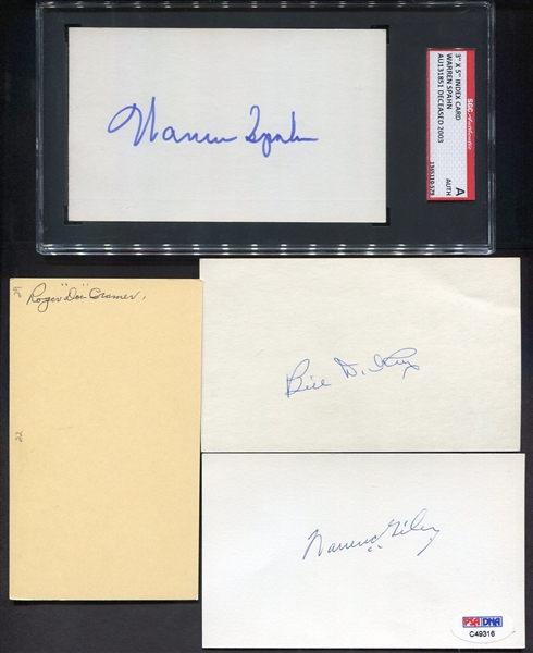 Autograph Collection of 18 3" x 5"s w/HOFers
