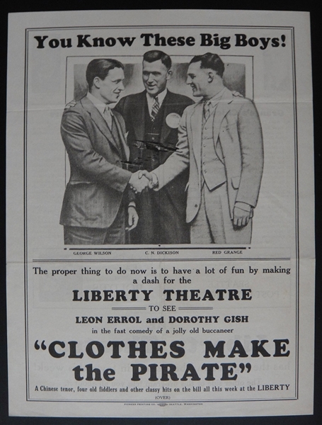 1926 Red Grange Program Advertisment