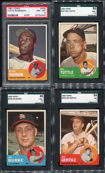 1963 Topps Lot of 4 Different High Grade