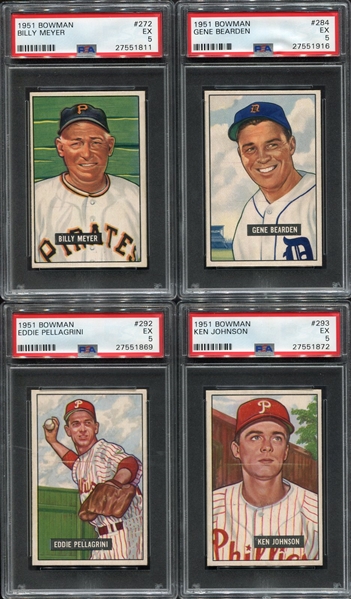 1951 Bowman Lot of 4 PSA 5 High Numbers