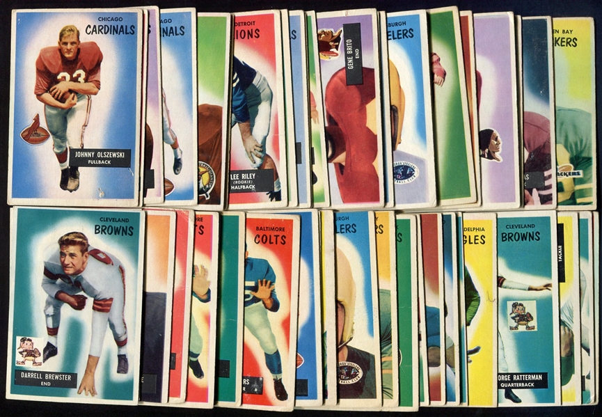1955 Bowman Football Lot of 51 Assorted Most G-VG