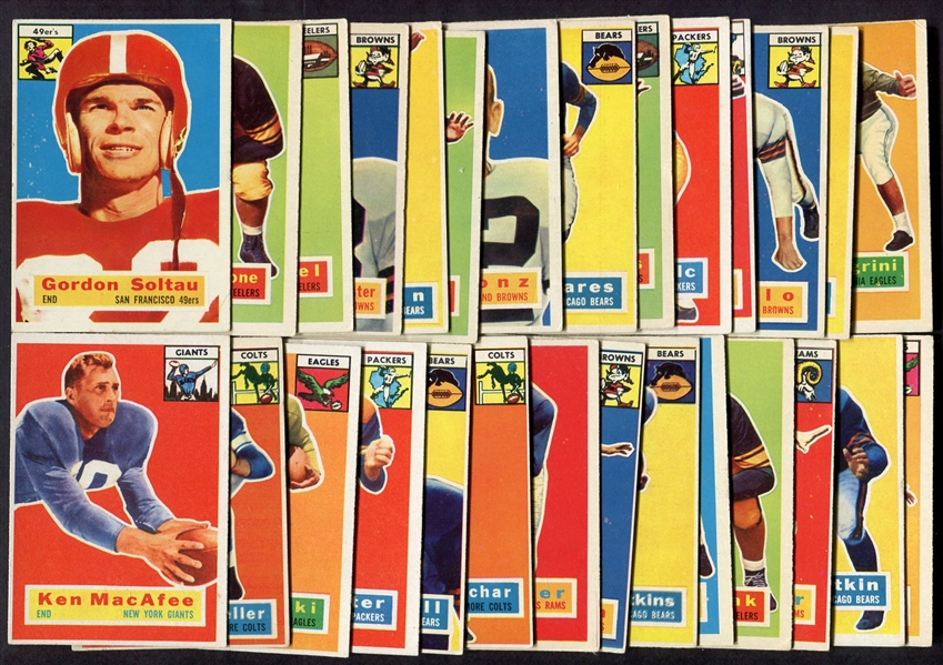 1956 Topps Football Lot of 28 Different Vg - EX w/Stars