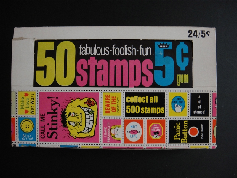 1969 Fleer Fabulous Foolish Fun Stamps Box With 20 Unopened Packs