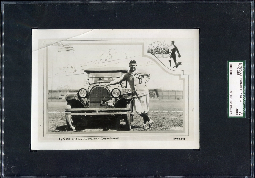 1922 Ty Cobb Oldsmobile Photo SGC AUTH