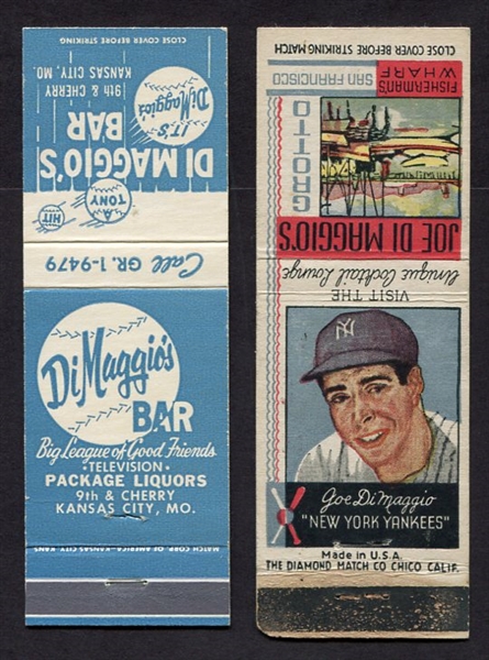 Pair of DiMaggio Matchbook Covers