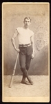 1890s Baseball Player Cabinet Card w/League Ring Bat