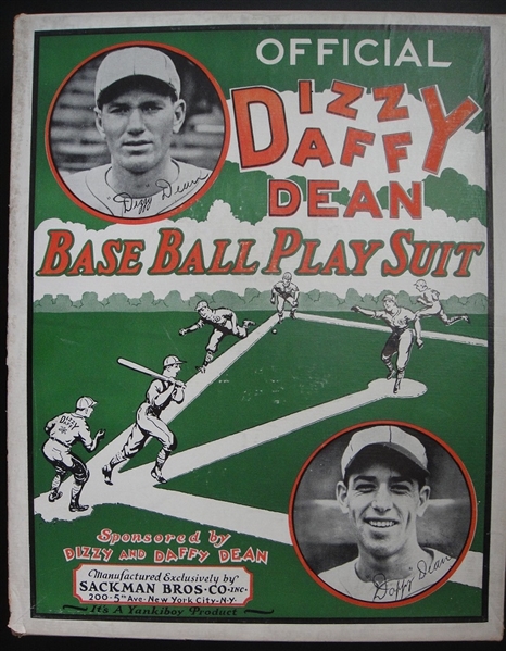 1930s Dizzy and Daffy Dean Base Ball Play Suit New in Box