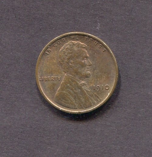 1910 Lincoln Cent AU/BU Brown Red