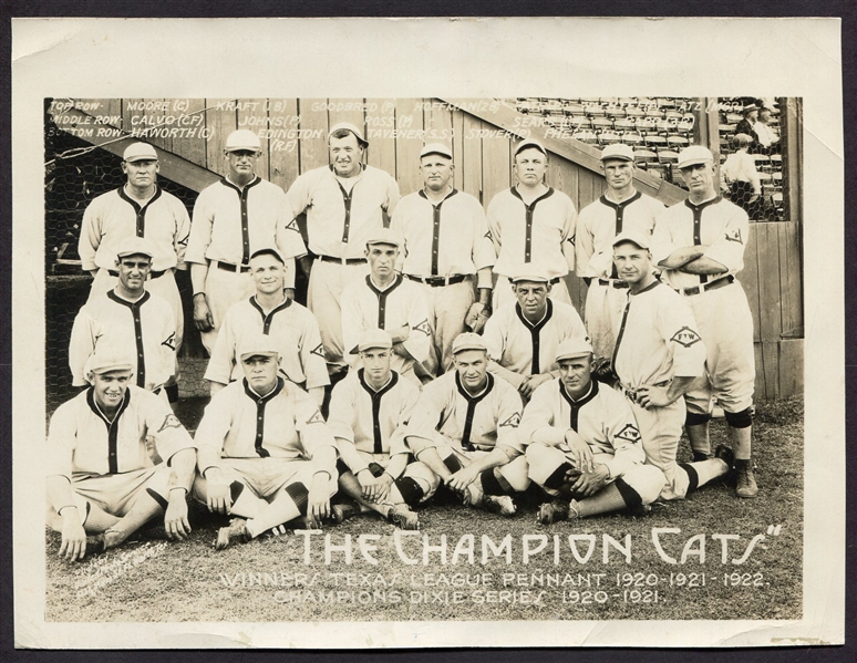 1923 Ft. Worth Cats Photo "The Champion Cats"